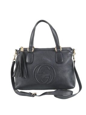 Gucci Soho Leather 2-Way Shoulder Bag Crossbody Black Hand